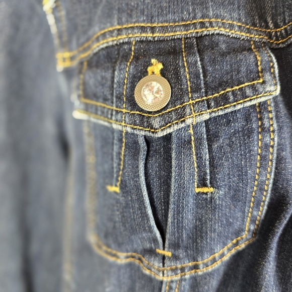 Chicos Denim Jacket with Rhinestone Button Details Size 3 (XL) - Picture 3 of 13